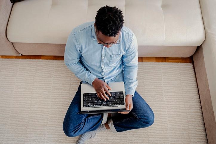 Person working on laptop