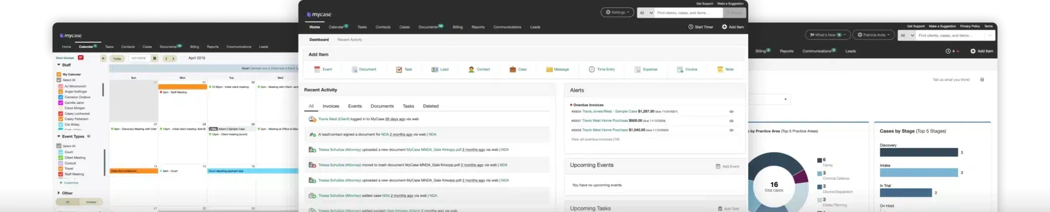 Try MyCase FREE,  Browse sample case data,  Automate client intake,  Track time & send invoices