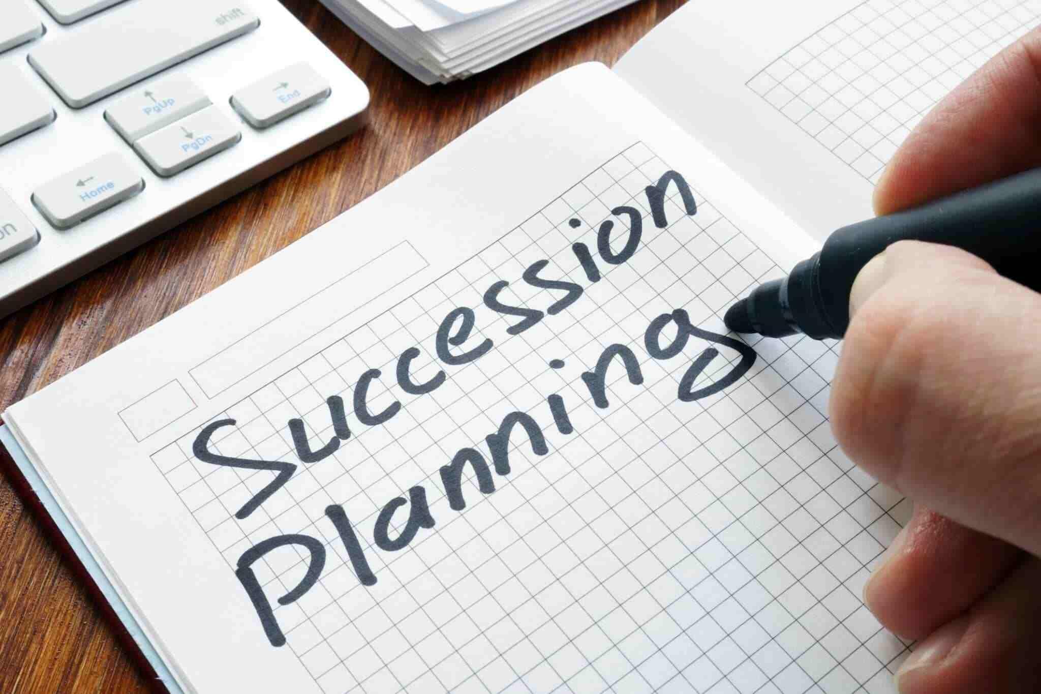 The words "succession planning" written out