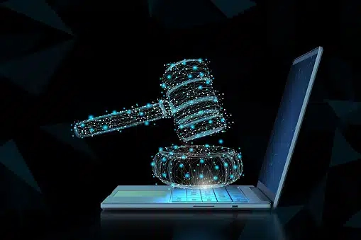 AI Gavel on laptop