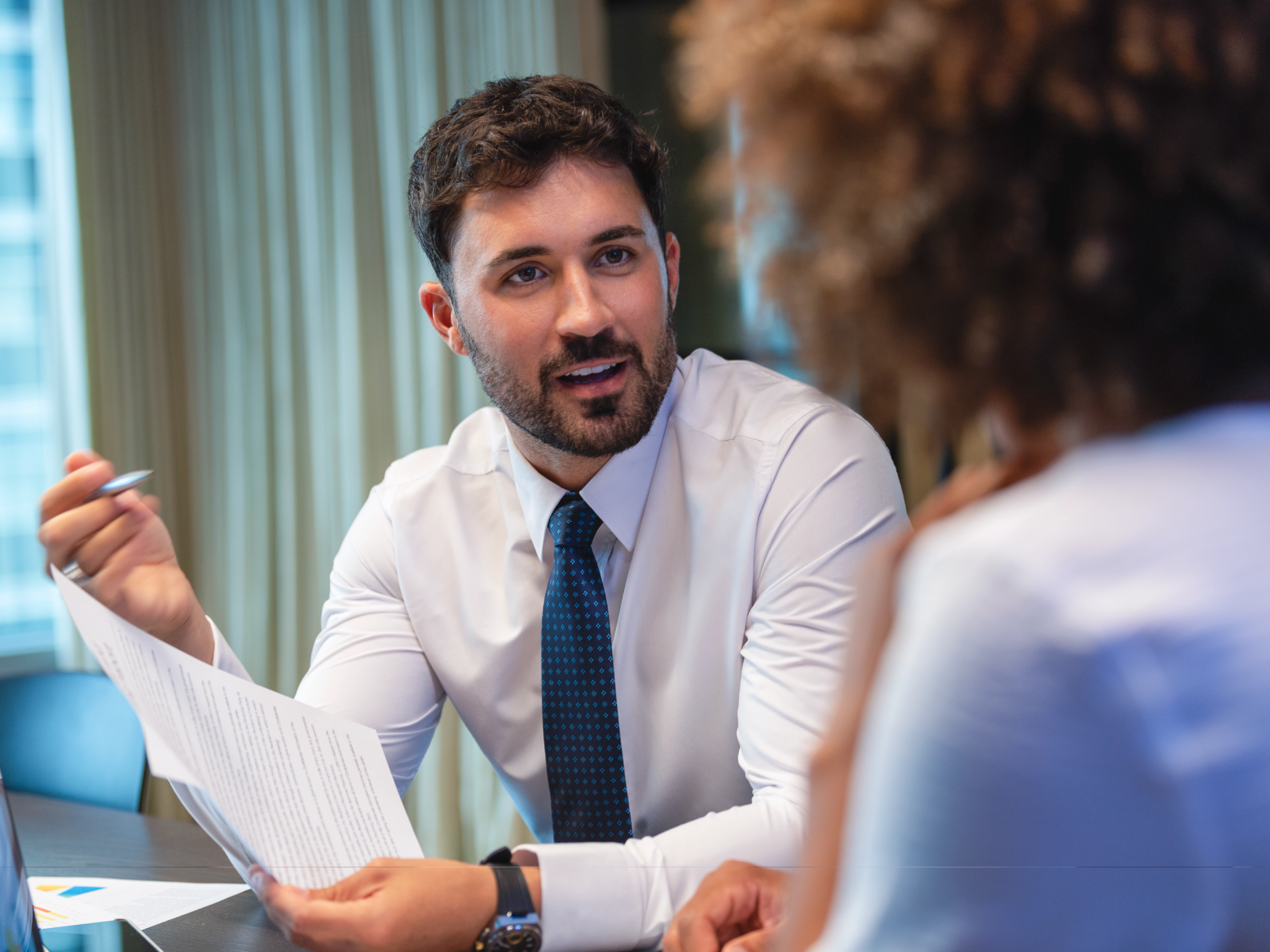 Immigration lawyer conducting a client intake