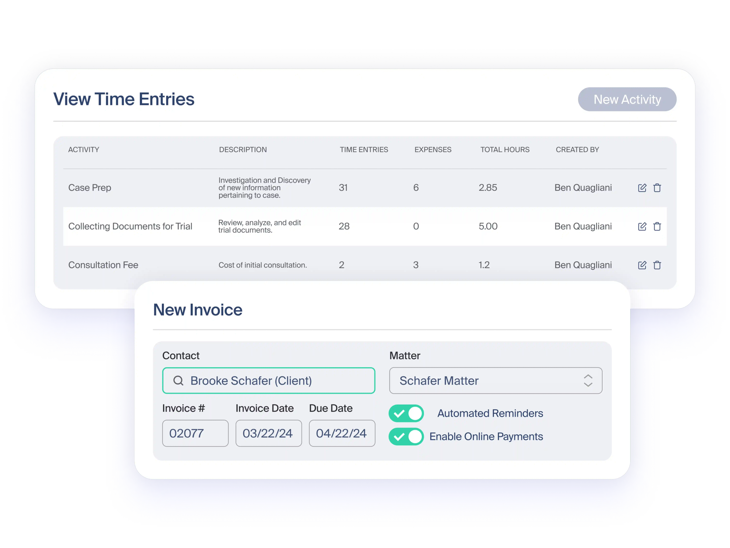 view time entries