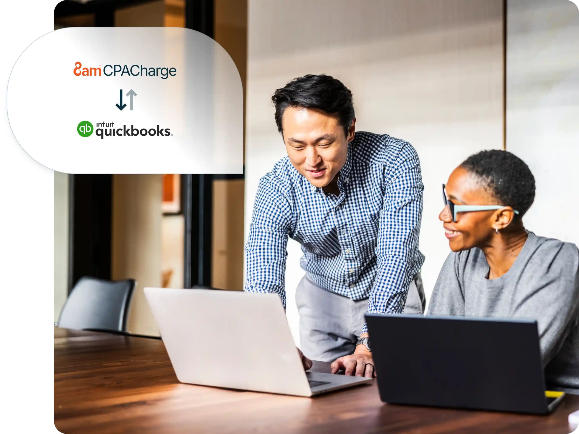 Two coworkers set up CPACharge to work with their Quickbooks