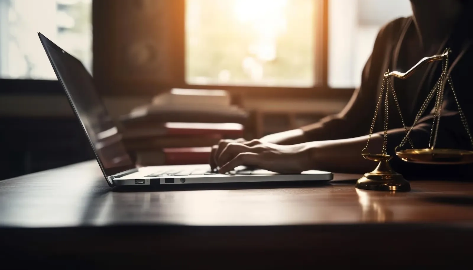 person typing on the computer