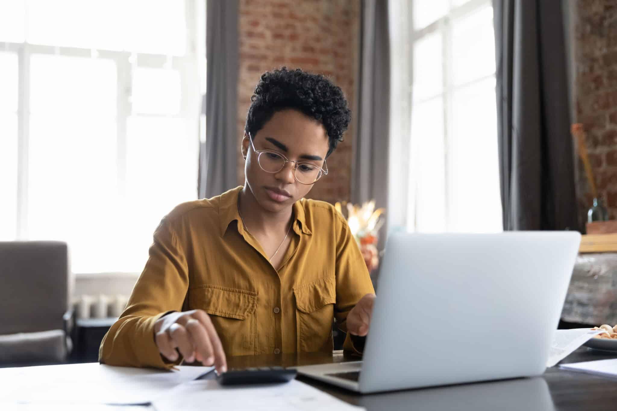 Person working at laptop