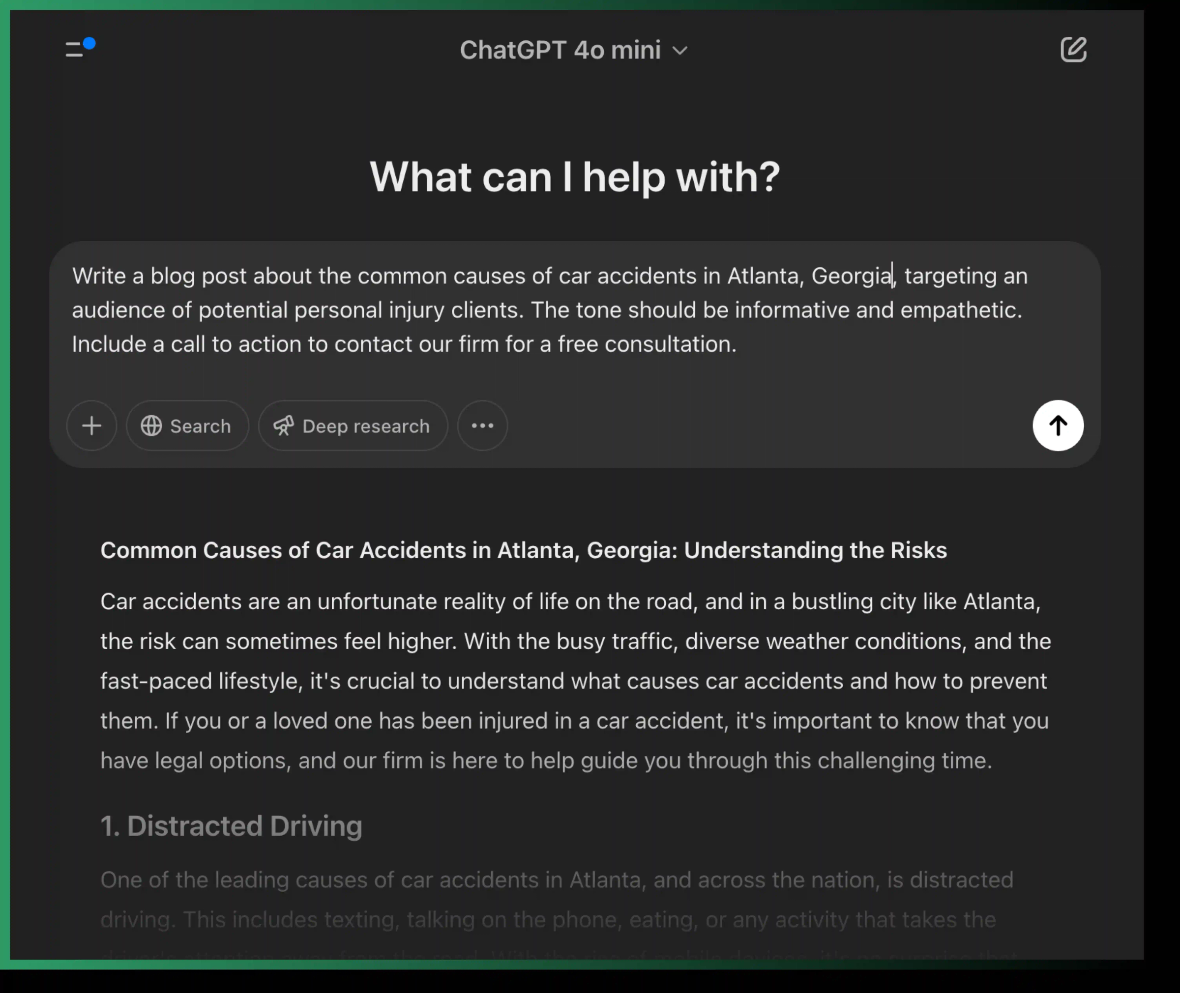ChatGPT Example Chat