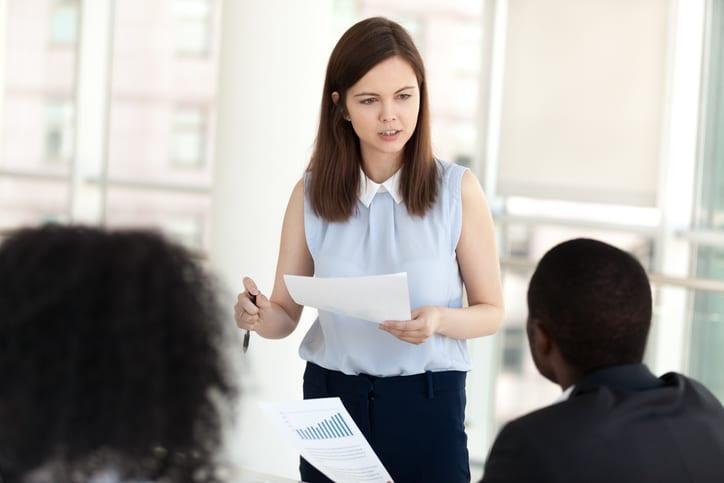 Person leading meeting