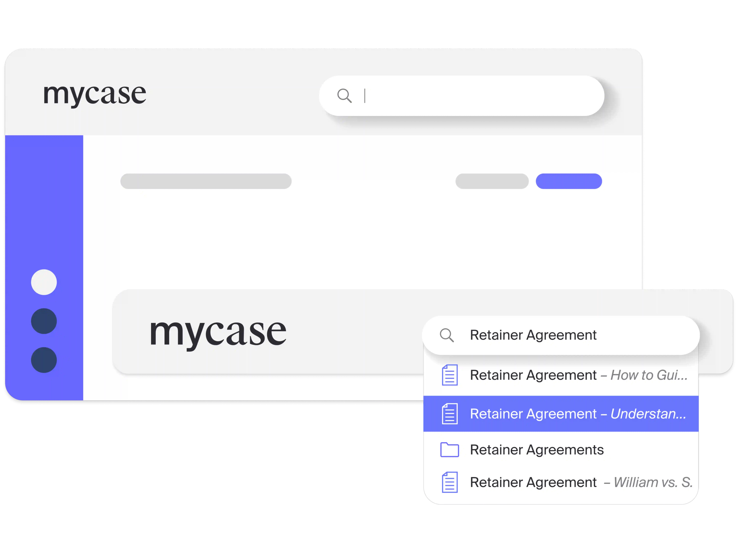 MyCase Drive Search Capability Example