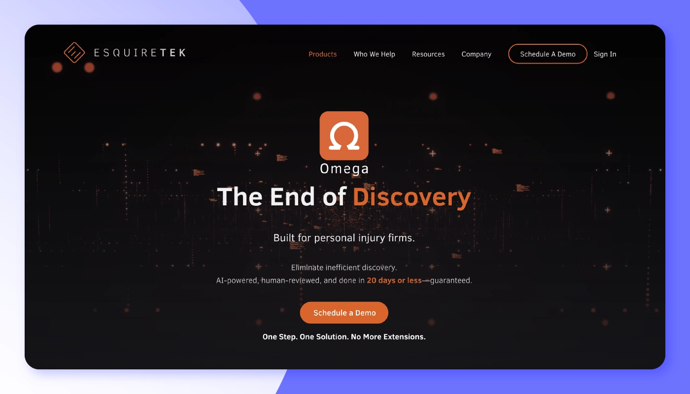 Screenshot of EsquireTek Alpha and Omega