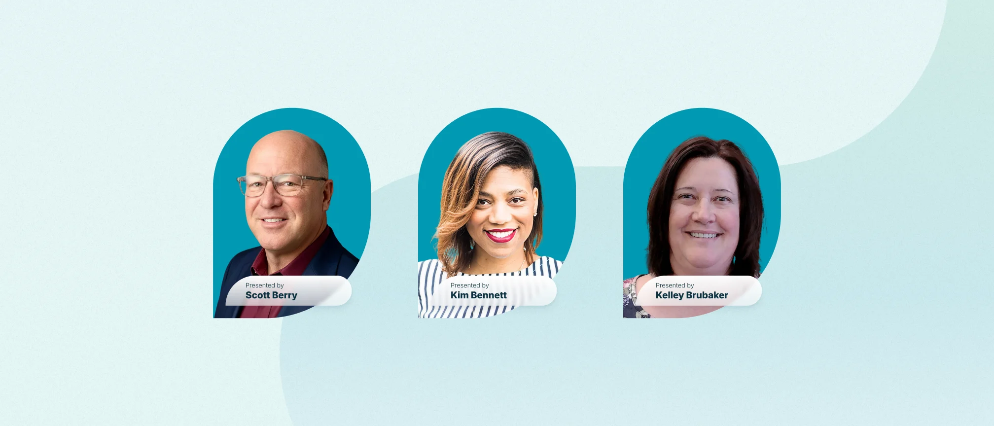 Headshots of Scott Berry, Kim Bennett, and Kelley Brubaker