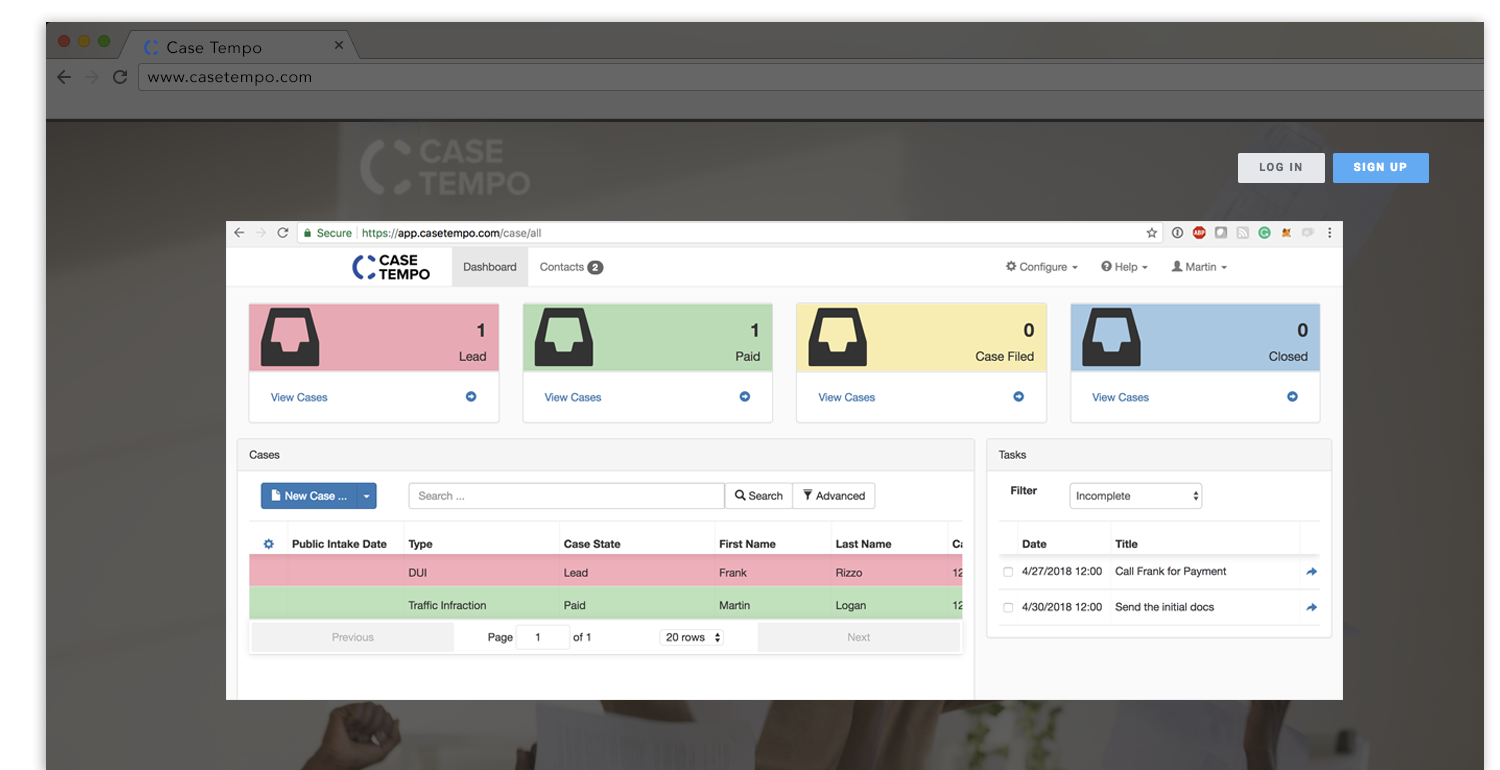 Case Tempo screenshot
