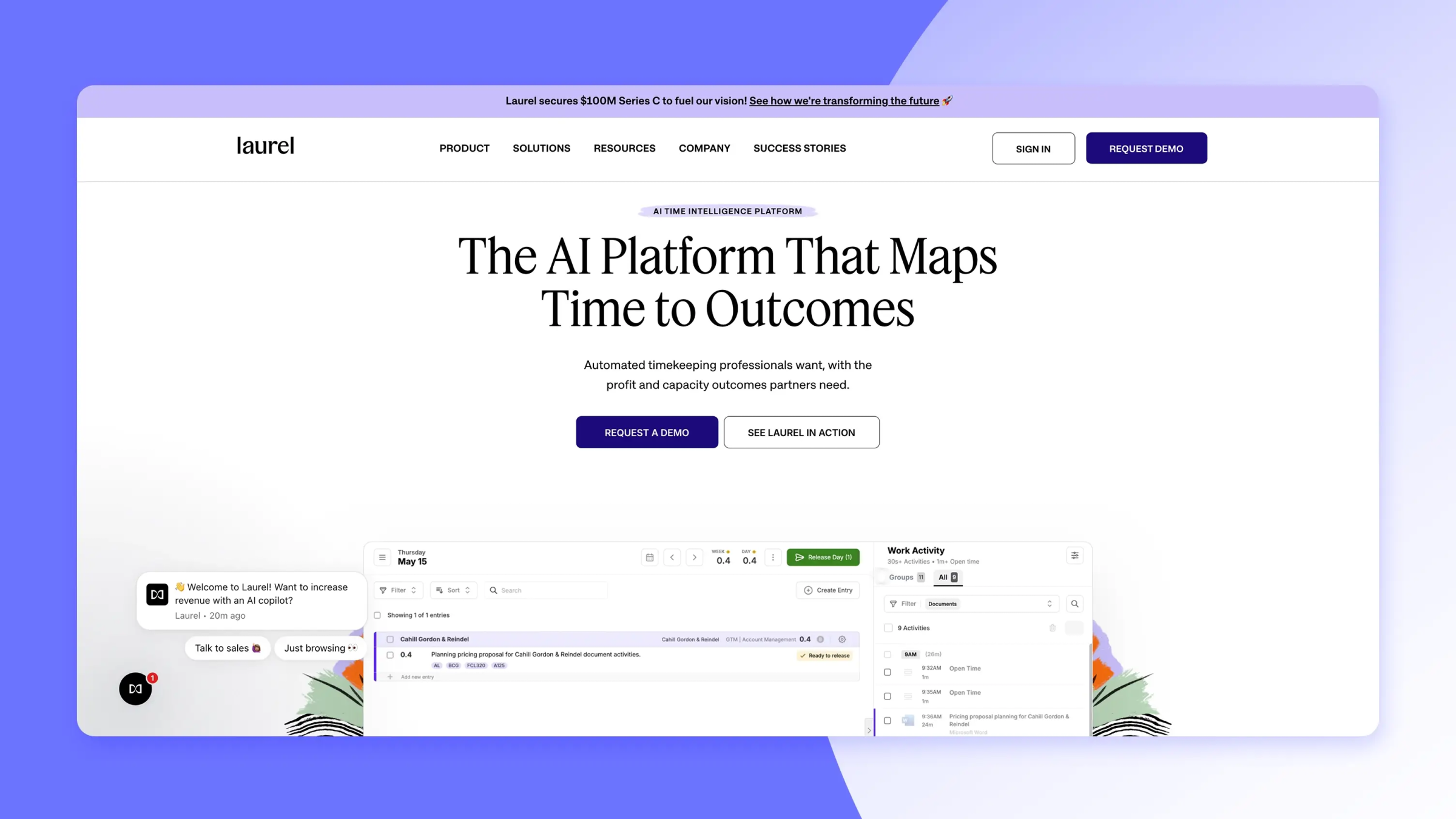 Screenshot of Laurel product page