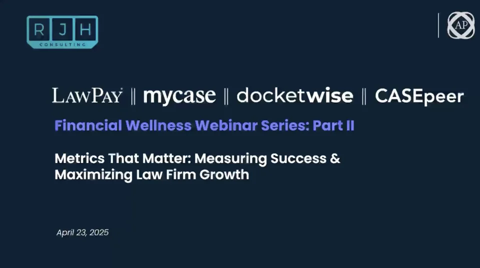 Cover image for Growth You Can Track: Law Firm Marketing & Intake Metrics That Matter webinar