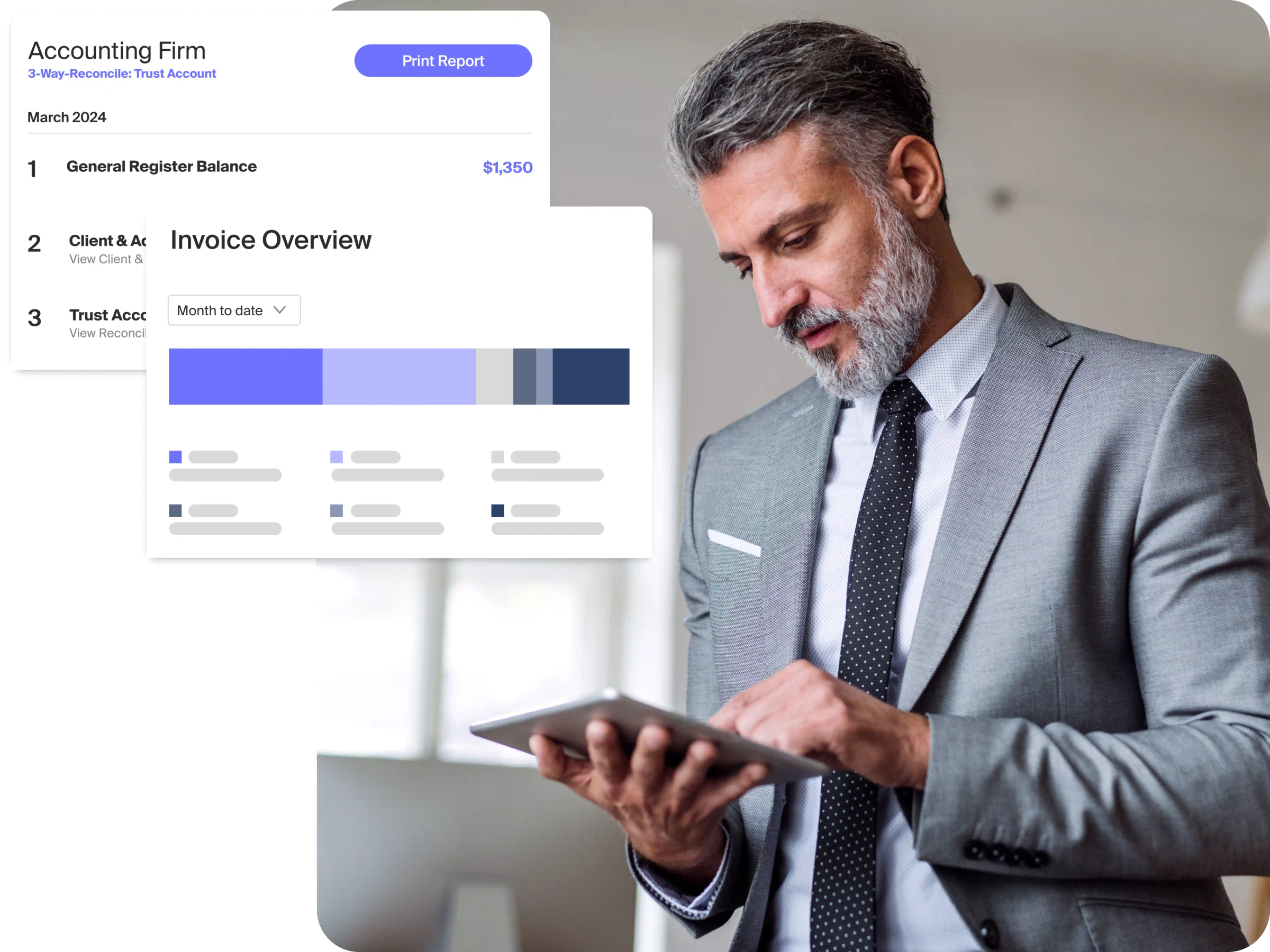 A man looking at his Invoice Overview on MyCase