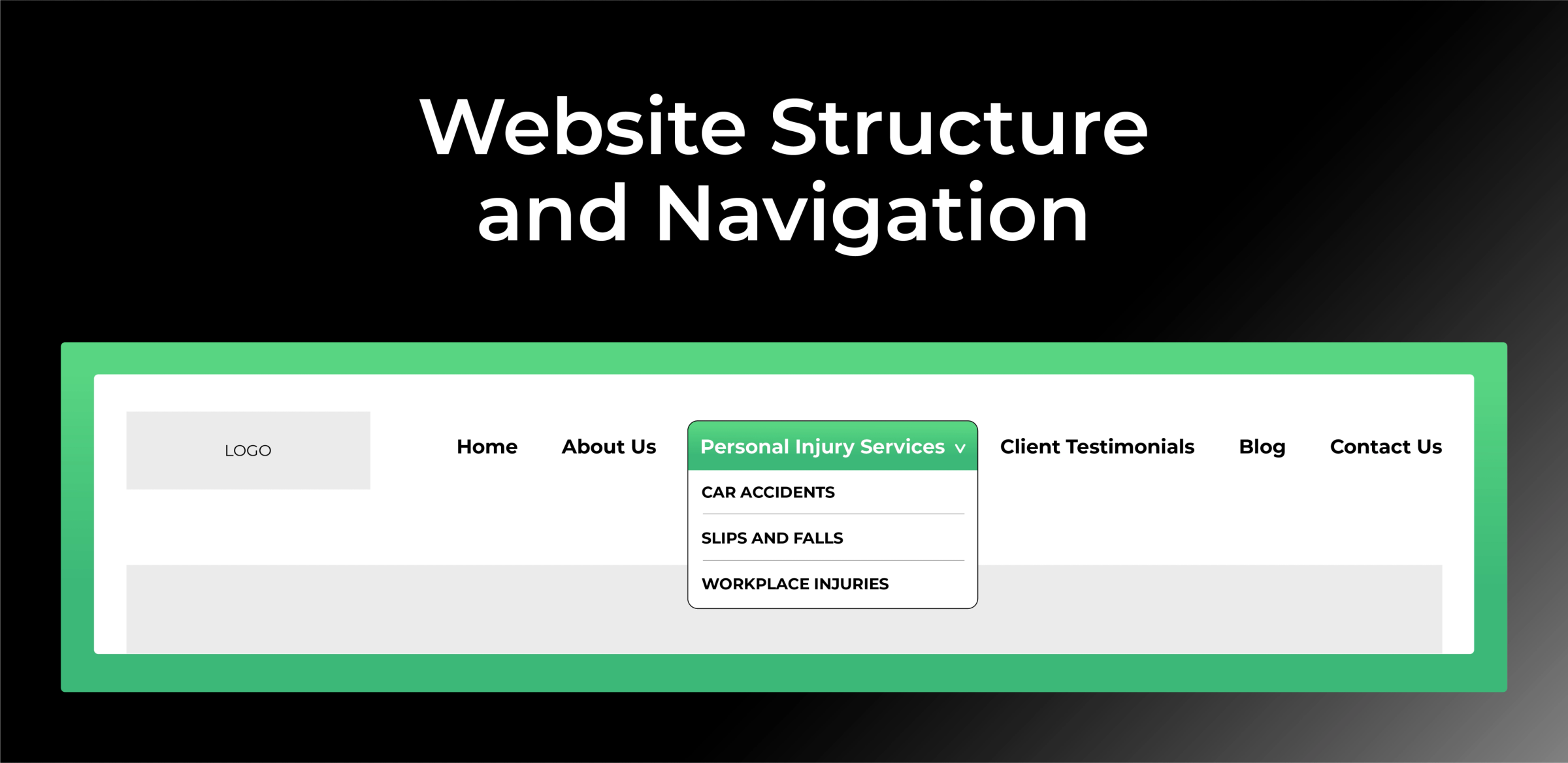 Personal Injury Sample Website Structure and Navigation
