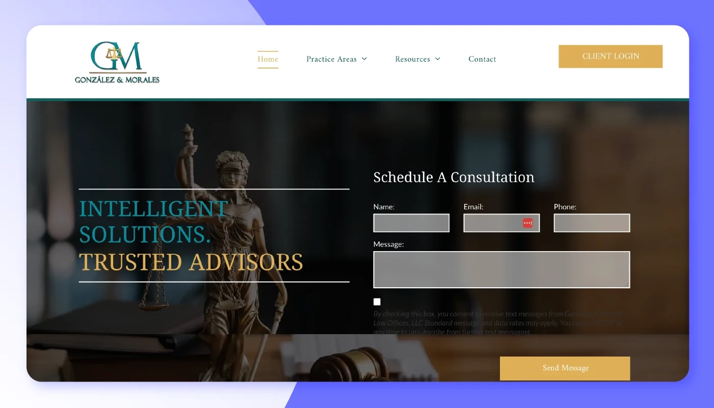 Gonzalez and Morales Law Offices Client Portal
