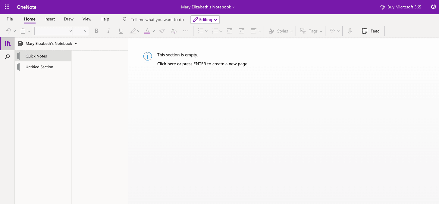 OneNote Screenshot