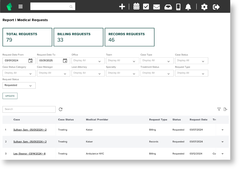 Track treatment progress and keep billing up to date
