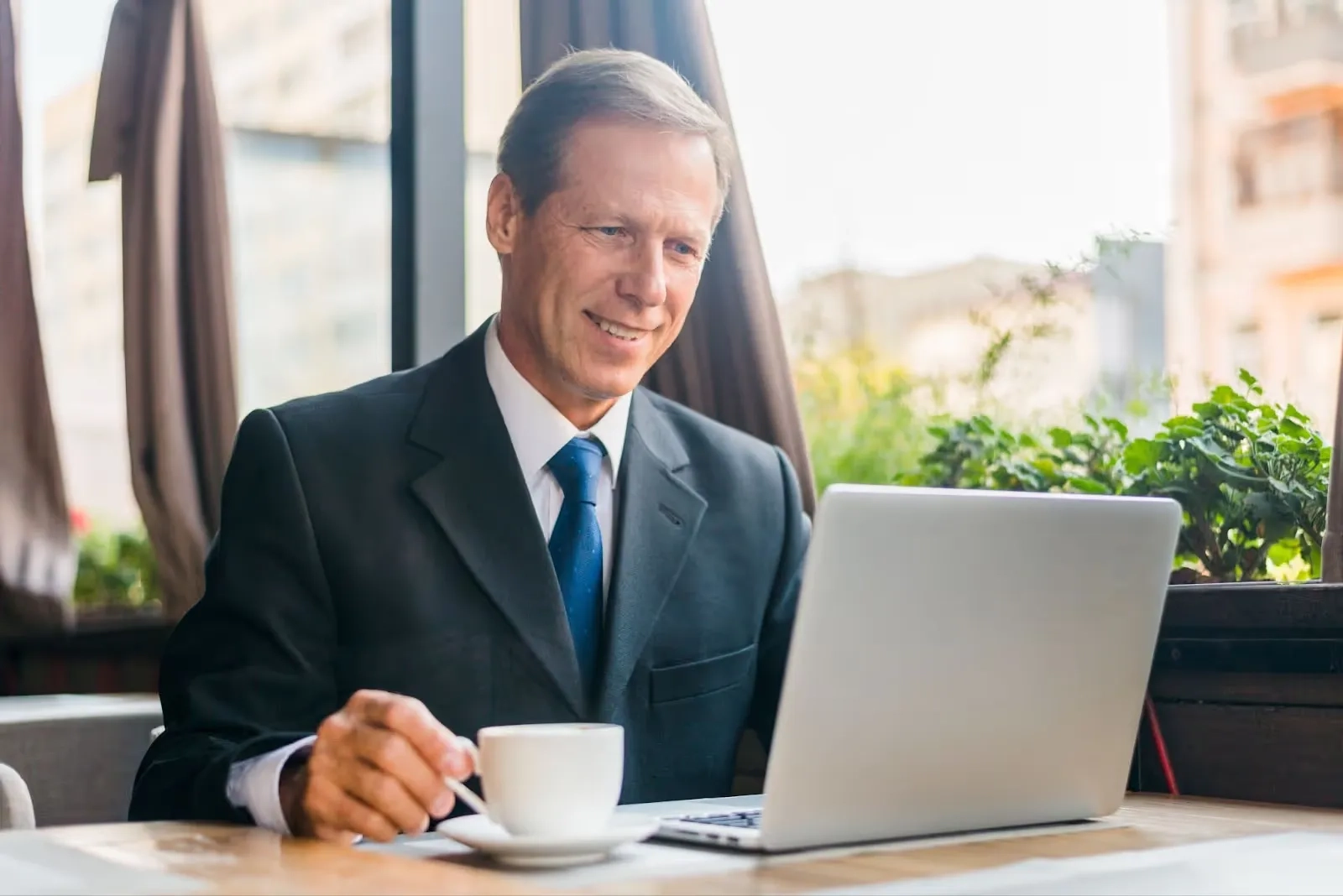 lawyer in front of the computer