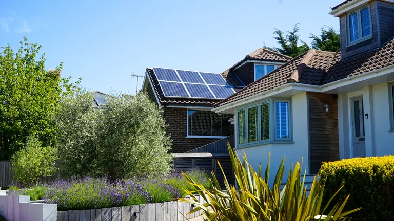 solar panels on a home