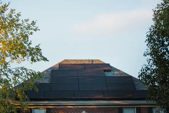 image of home with black on black solar panels