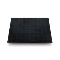Single black solar panel on white background