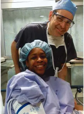 Sheila after breast cancer surgery with surgeon, David Brenin, MD.