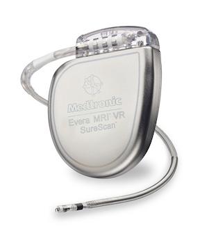 The Medtronic Evera MRI™ SureScan™ implantable cardioverter defibrillators are the first ICDs approved by the FDA for use in the MR environment. 
Courtesy Medtronic, Inc.
