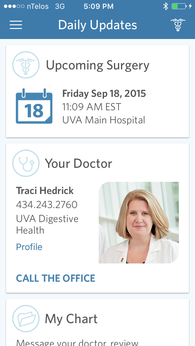 A screenshot of the ERAS app.