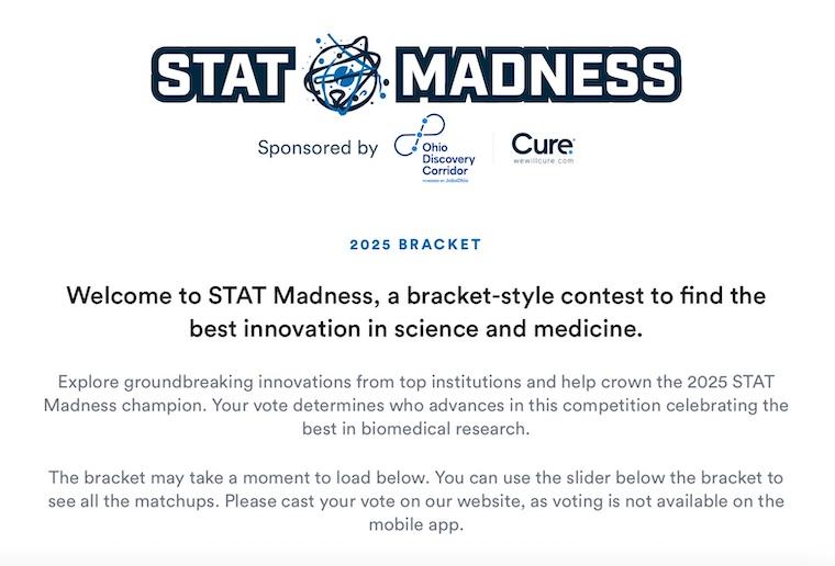 Your vote will determine the winner of STAT Madness, a contest to crown last year's biggest scientific advance.