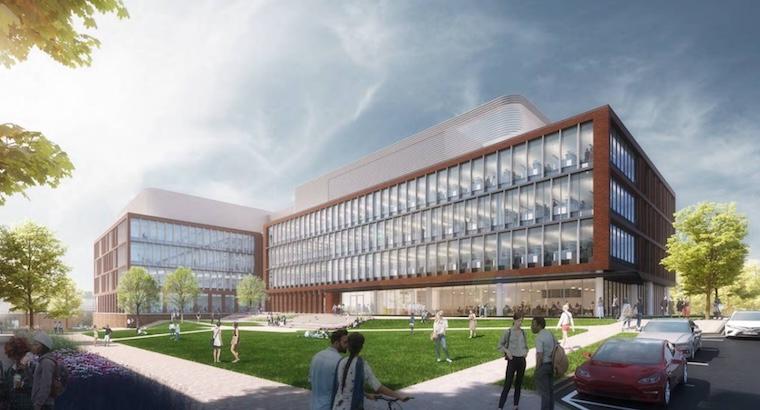 A four-story, 350,000-square-foot facility that will house the Paul and Diane Manning Institute of Biotechnology is under construction at Fontaine Research Park.