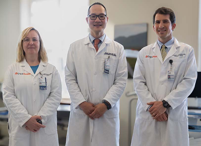 From left, Melike Mut Askun, MD, Gregory Hong, MD, Michael Catalino, MD

