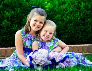 UVA heart patient Sydney Davis, right, with her big sister Aubrey in Richmond, Va.