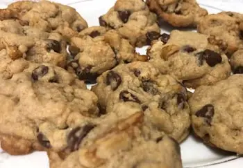 Chocolate chip cookies on a plate 