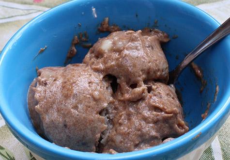banana ice cream with cinnamon or peanut butter