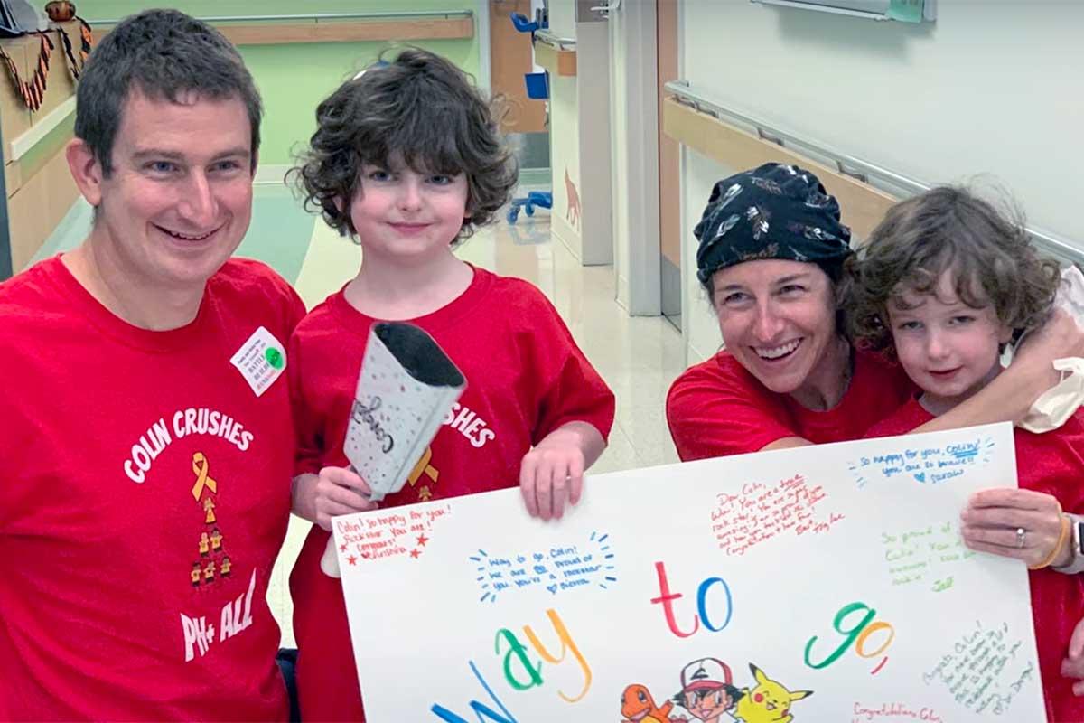 Dr. Lyons and her family supporting her child Colin, who had childhood cancer