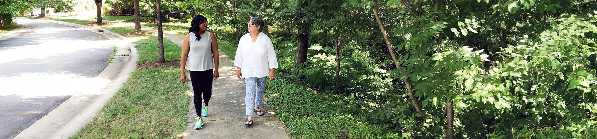 2 women walking