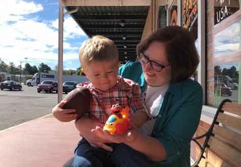 Nancy Whitley and her young son