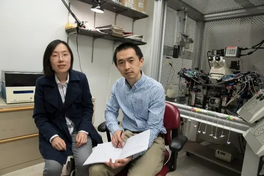 Research associates Yajun Zhang, PhD (left), and Peng Zhang, PhD, were instrumental in the project.