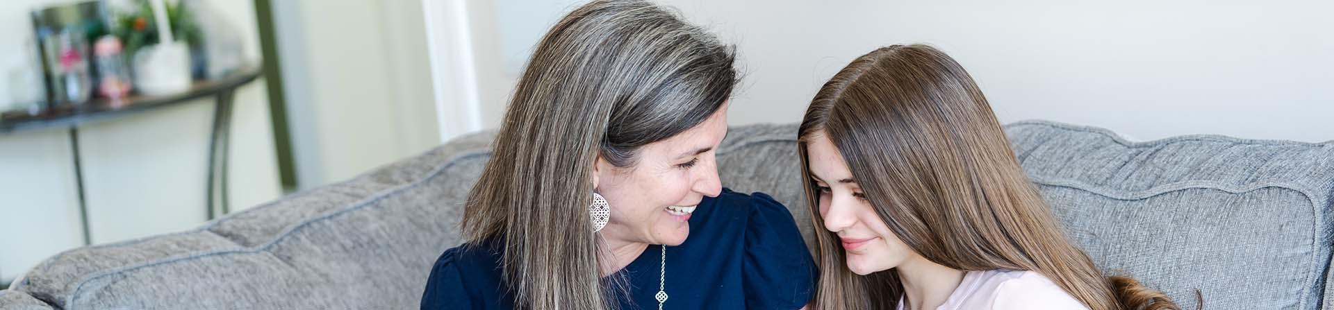 Cancer survivor with her mother