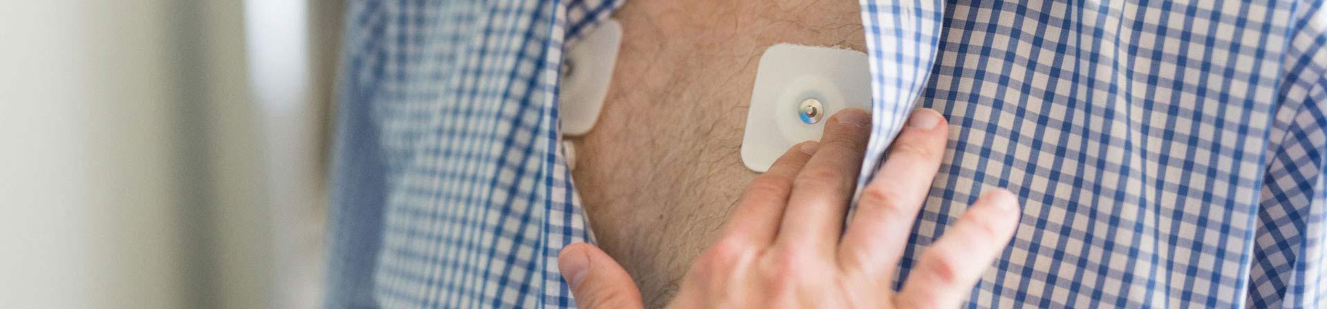 Heart monitor on patient