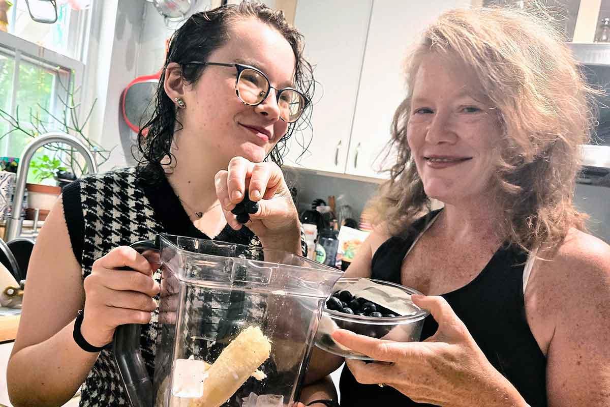 Learning to enjoy food, a mom is a reformed almond mom, with her teen.