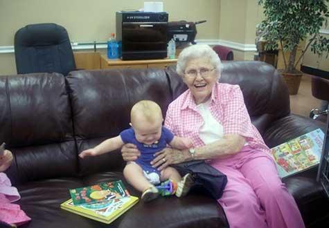 My grandma had the biggest smile when socializing with others.