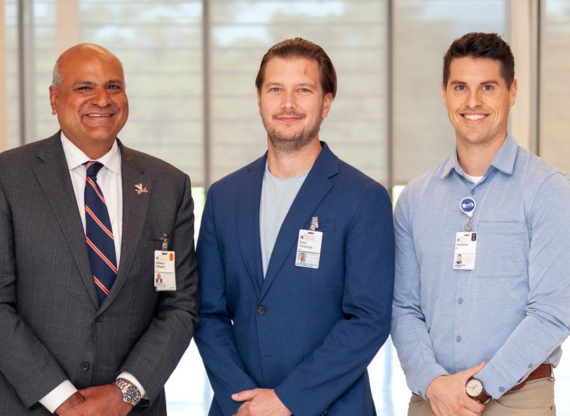 From left, Bobby Chhabra, MD, Brent DeGeorge, MD, PhD, and Alexander Ashoff, CP, MSPO