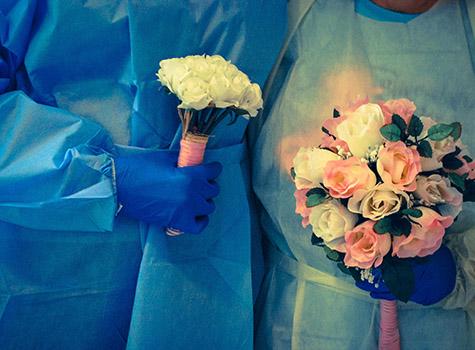 Wedding Flowers and scrubs