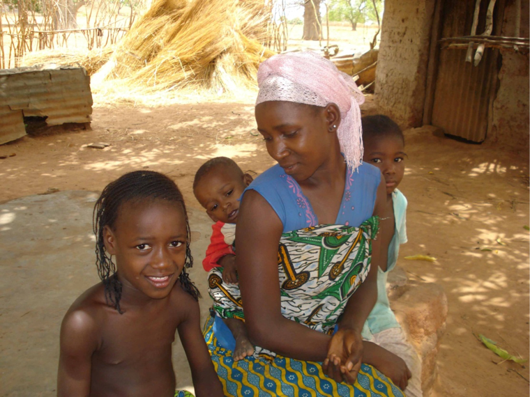 People at a diarrhea screening in The Gambia in Western Africa.