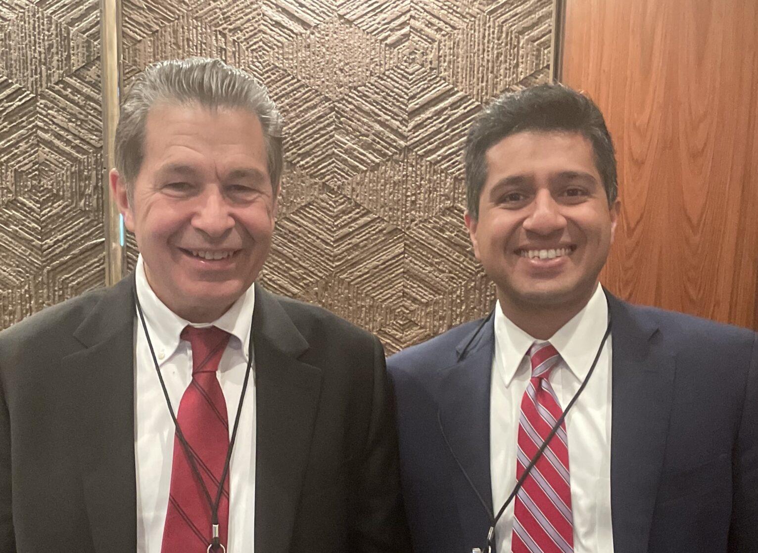 UVA Health's Bruce Schirmer, MD (left), and Adishesh K. Narahari, MD, have identified a "broken pipeline" of research funding for surgeon-scientists that could endanger innovation.