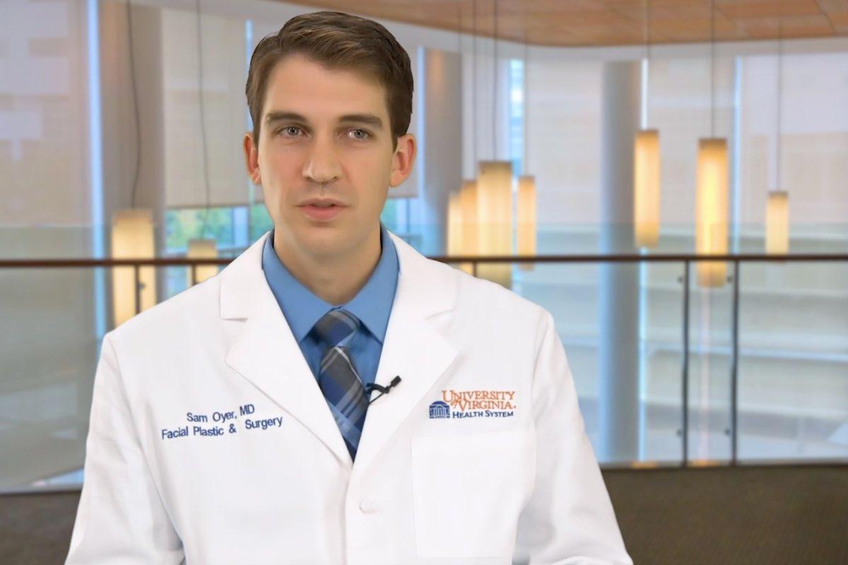 Video still of otolaryngologist Samuel Oyer, MD, who can perform facial plastic surgery.
