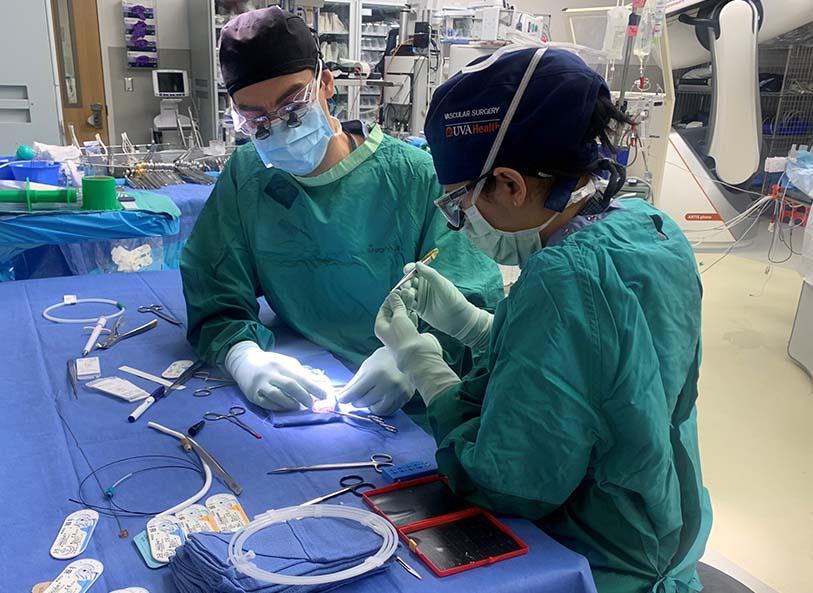 Dr. Farivar with a resident