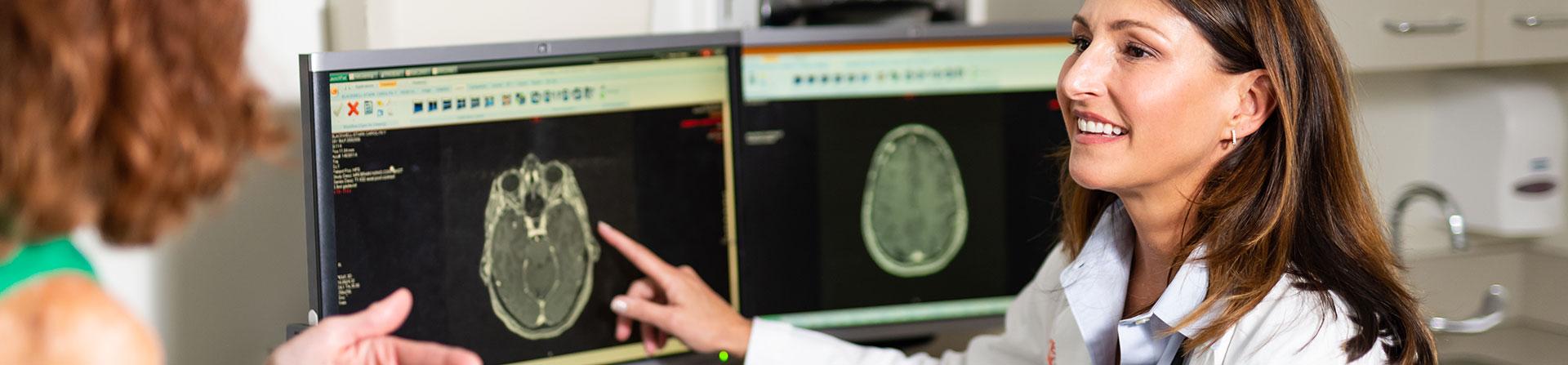 A healthcare provider discusses how the gamma knife procedure can benefit a patient.